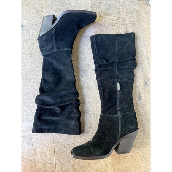 NWOB Vince Camuto Alimber BLACK SUEDE BOOTS size 8.5 - Picture 7 of 11